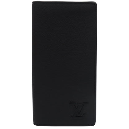 Louis Vuitton Portefeuille Brazza Nm Lv Aerogram Leather Black Long Wallet