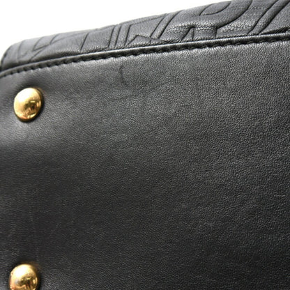 Salvatore Ferragamo Bonnie Shoulder Bag In Black Embossed Calfskin Leather (Re-21F963)