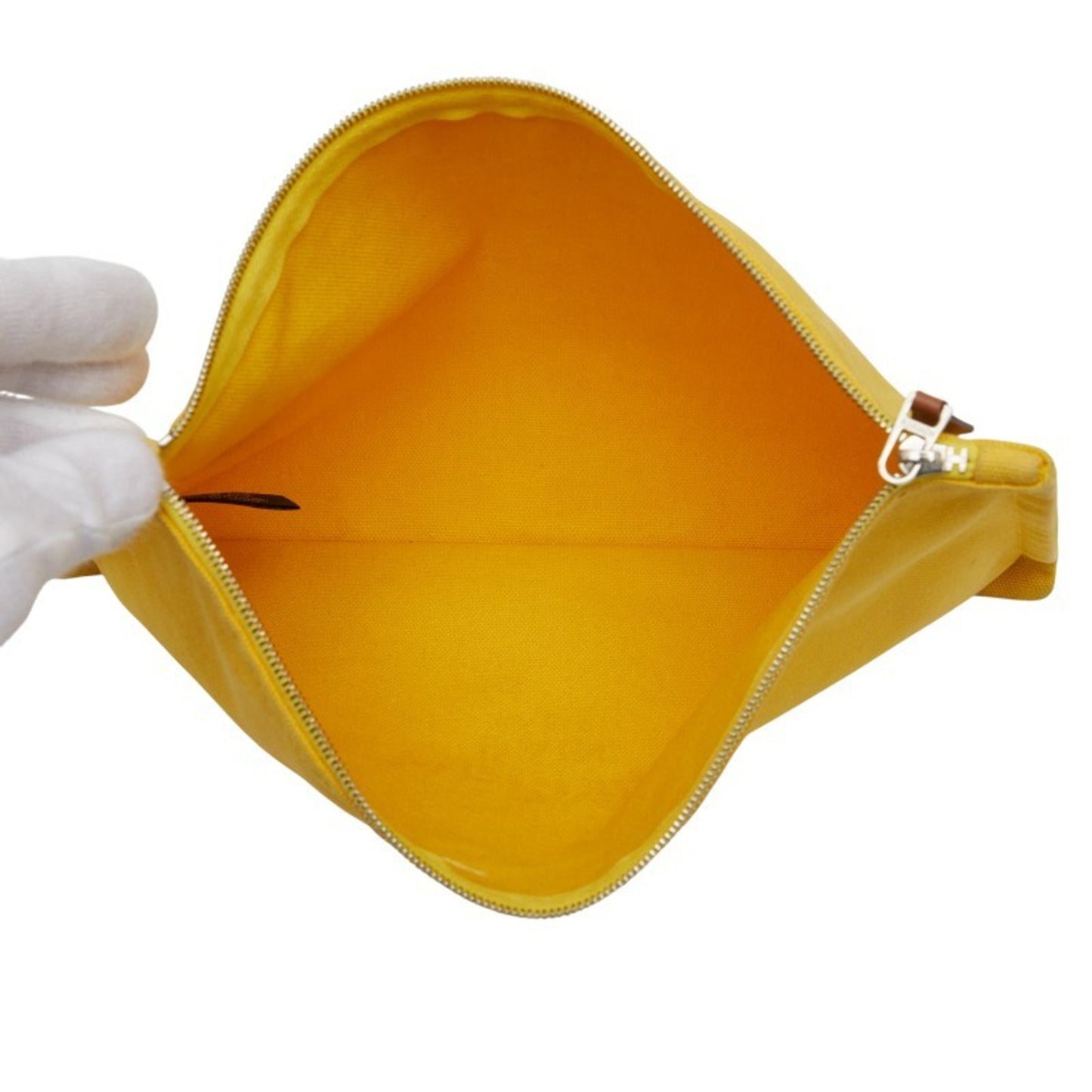 Hermes Yachting Mm Clutch Bag/Second Bag/Pouch Yellow Canvas