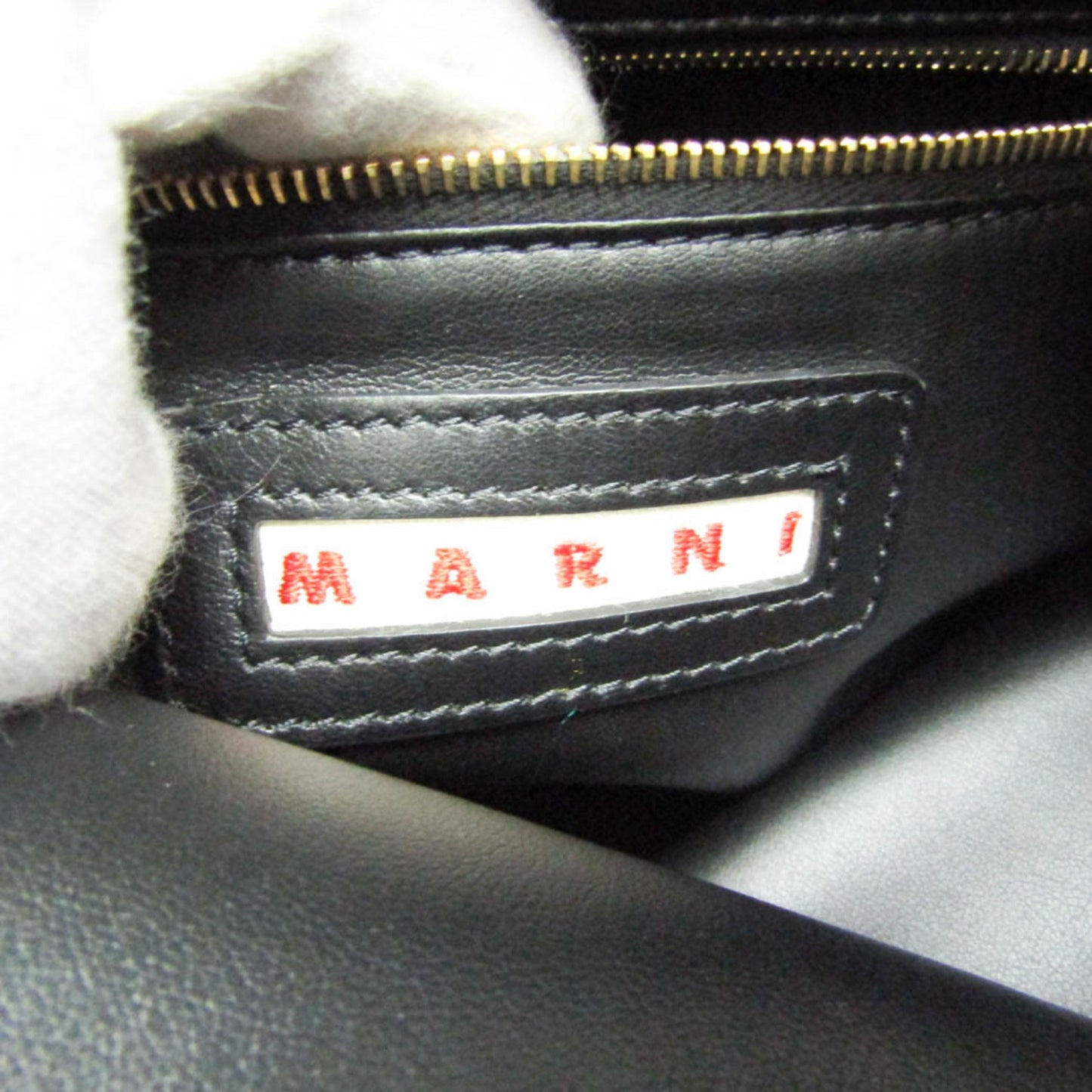 Marni Phmp0031Y0 P4092 Women'S Leather Clutch Bag Beige