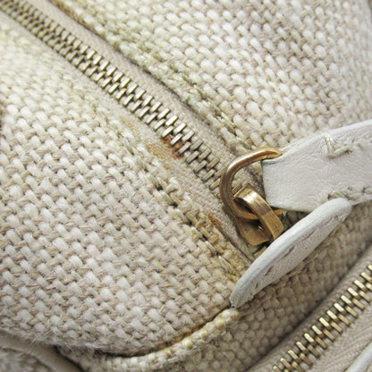Tod'S Handbag Leather Canvas Beige