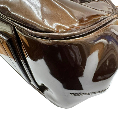 Giorgio Armani Giorgio Armani Handbag Enamel Gamaro Brown Patent