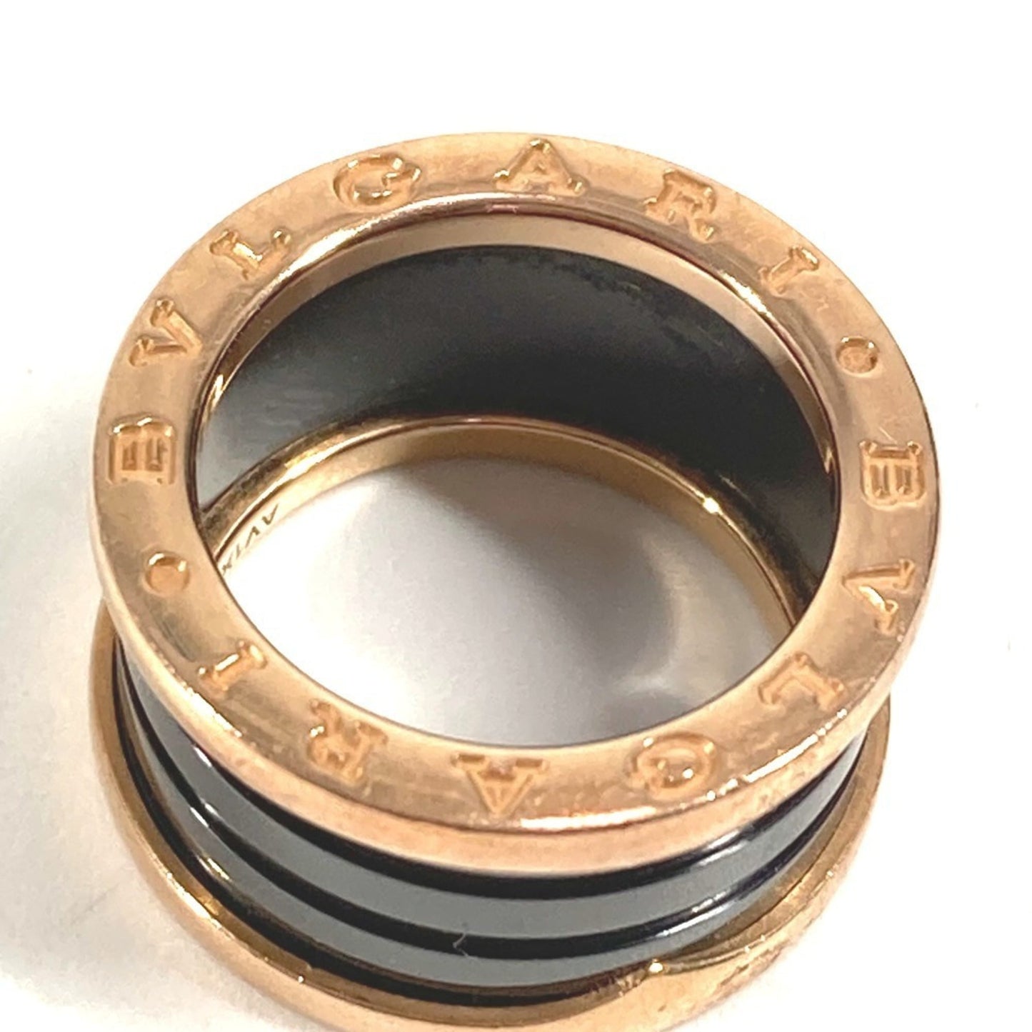 Bvlgari B-Zero1 3-Band Gold Ring In Au750 Ceramic