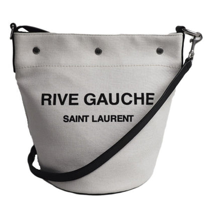 Yves Saint Laurent Rive Gauche Shoulder Bag White Black 669299-Faaaz-9024