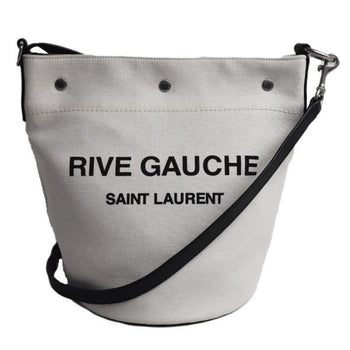 Yves Saint Laurent Rive Gauche Shoulder Bag White Black 669299-Faaaz-9024