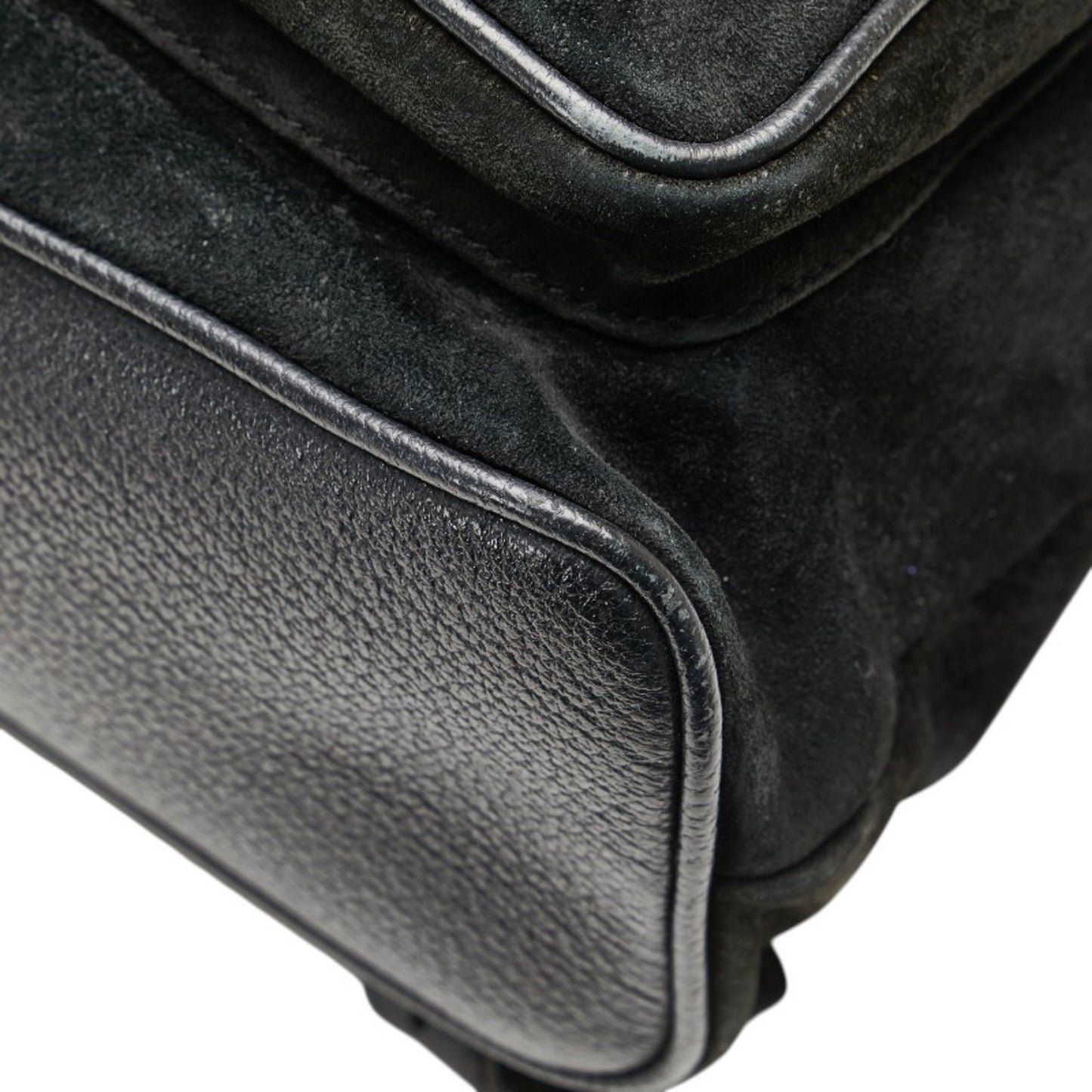 Gucci Bamboo Backpack 003 58 Black Suede Leather