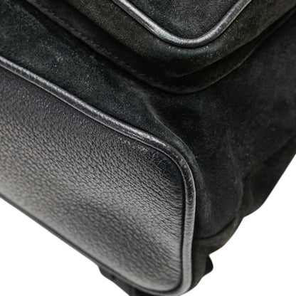 Gucci Bamboo Backpack 003 58 Black Suede Leather