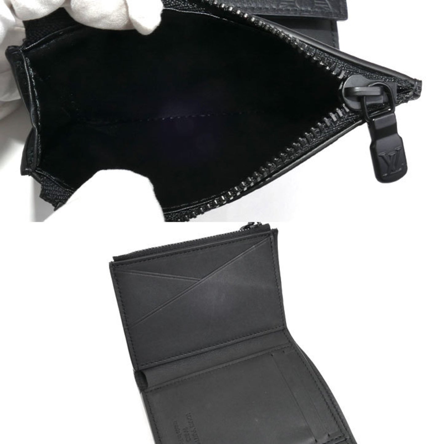 Louis Vuitton Victor Wallet Compact Tri-Fold Monogram Shadow Black M12635