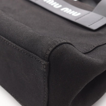 Miu Miu Miu Canapa Tote Bag Canvas Leather