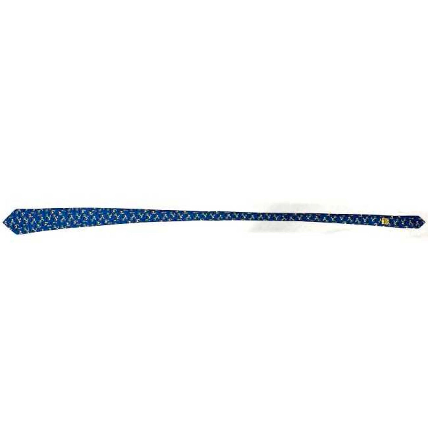 Hermes Tie Blue Ec-20345 100% Silk Hermes Horse