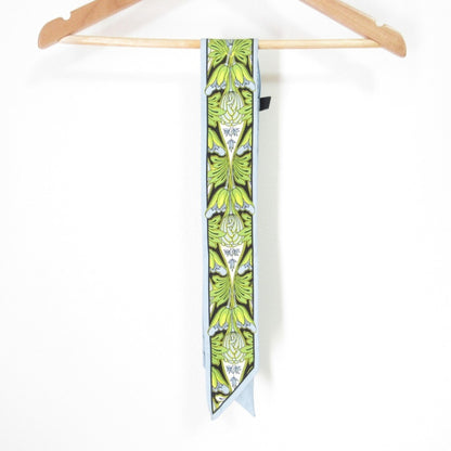 Prada Print Silk Slim Scarf 1Ff008 Light Blue