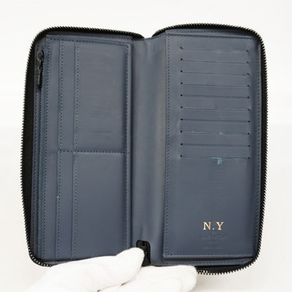 Louis Vuitton Monogram Shadow Zippy Wallet Vertical M80423 Navy