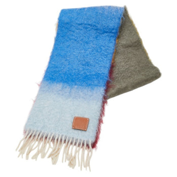 Loewe Anagram Stripe Scarf In Multicolor Wool