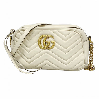Gucci Gg Marmont Shoulder Bag 447632 Leather Ivory