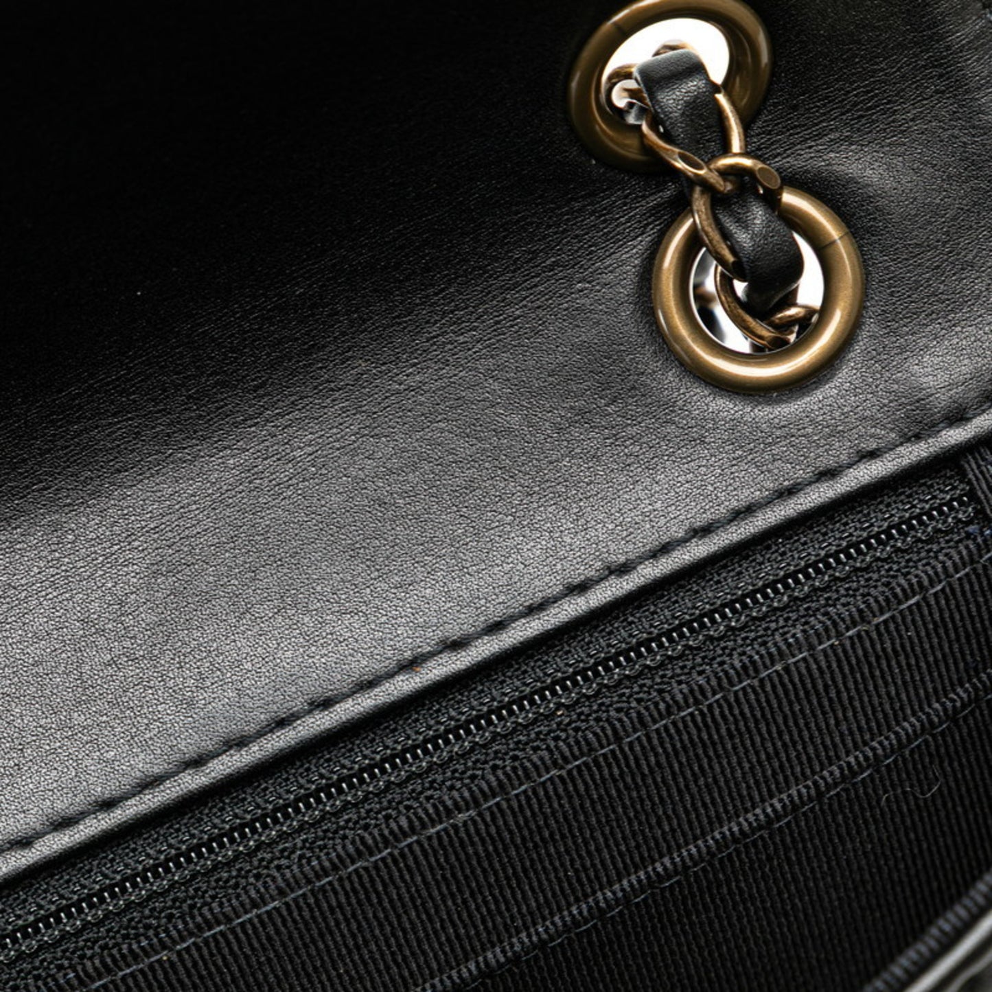 Chanel Coco Mark Wild Stitch Chain Shoulder Bag In Black Lambskin