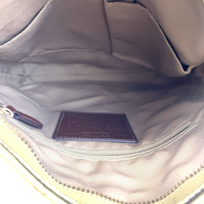 Coach Signature Beige Gold Canvas Leather 7090 Shoulder Bag Pochette Crossbody