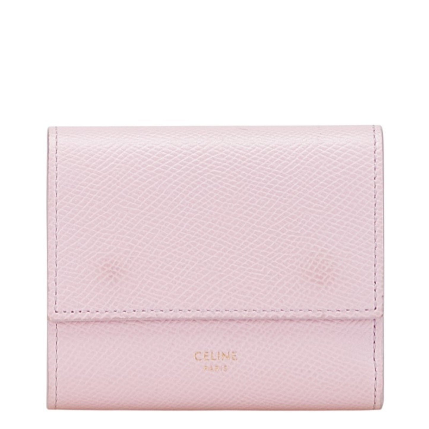 Celine Small Trifold Wallet In Pink Leather