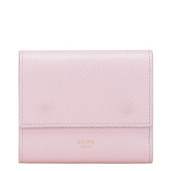 Celine Small Trifold Wallet In Pink Leather