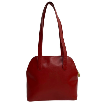 Christian Dior Cd Logo Hardware Leather Semi-Shoulder Bag/Mini Tote Bag In Red 60294