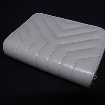 Saint Laurent Joan 650981 Ivory Leather Bifold Wallet
