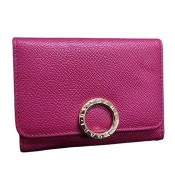 Bvlgari Bvlgari Clip Business Card Holder/Card Case 282477 Pink Spinel Leather