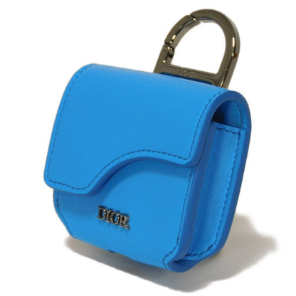 Christian Dior Dior Keychain Airpods Pro Case Flap Smooth Calfskin Neck Strap Metal Blue 2Adkh271Ucl