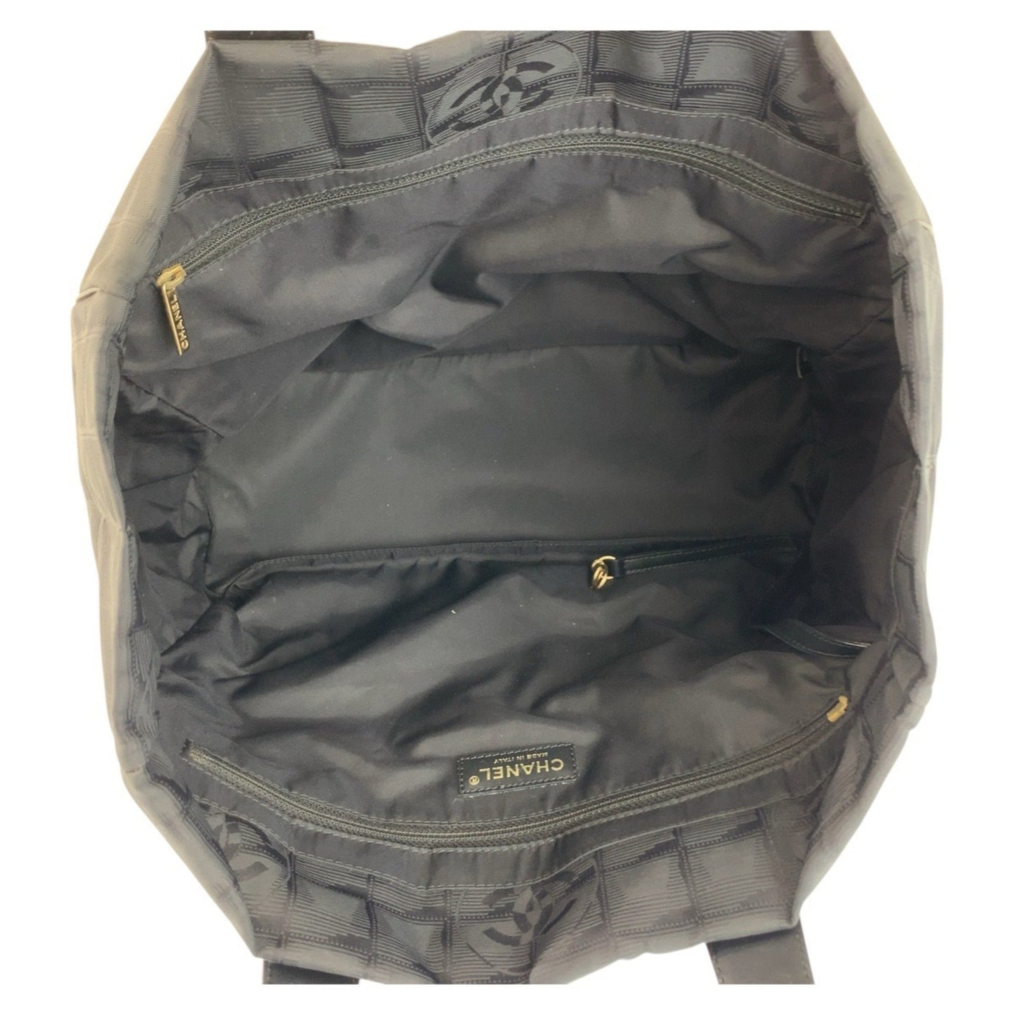 Chanel New Travel Line Tote Mm In Black With Gold Hardware