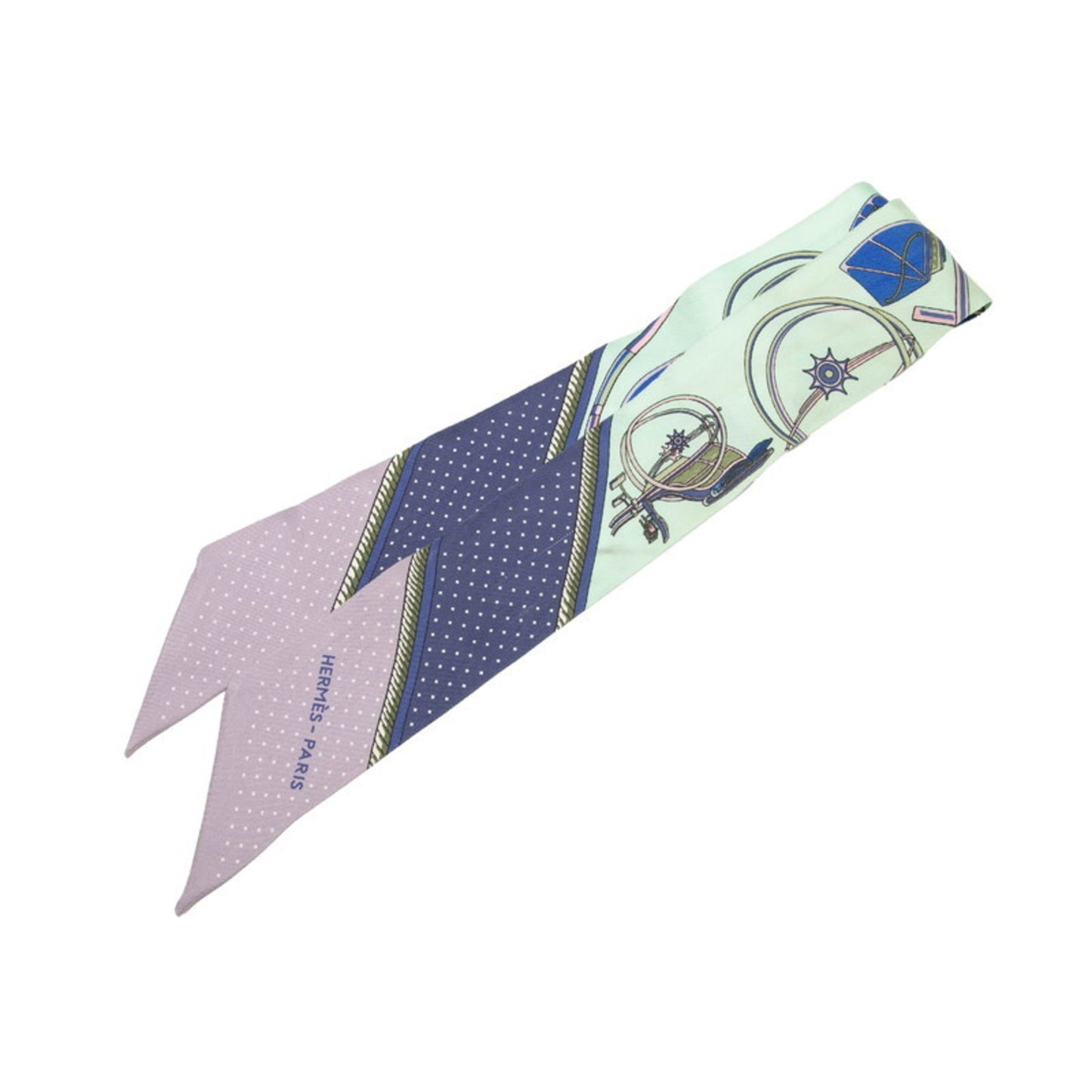 Herms Twilly "Les Voitures A Transformation" Folding Carriage Scarf