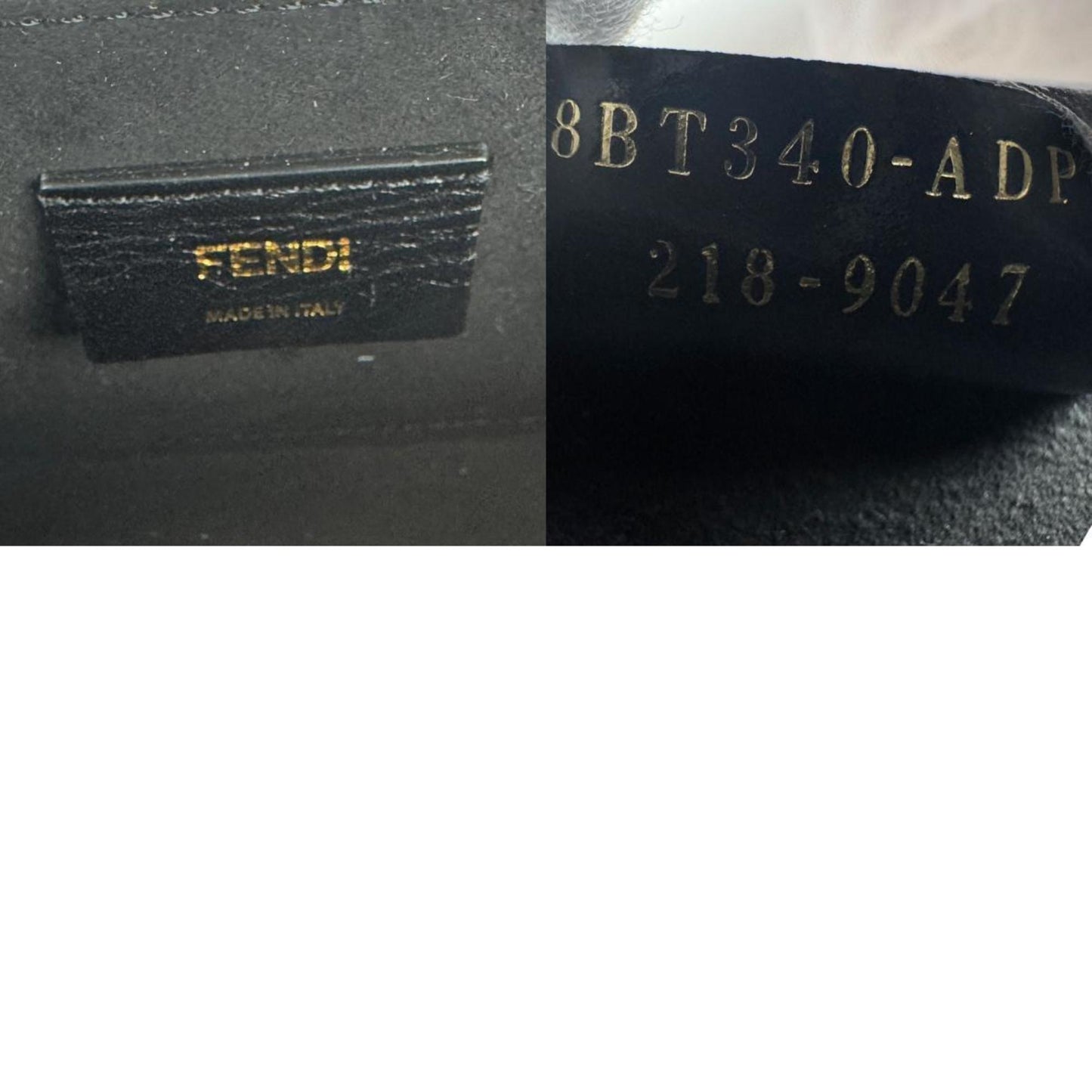Fendi Shoulder Bag Box Horizontal Leather Pink Beige X Black