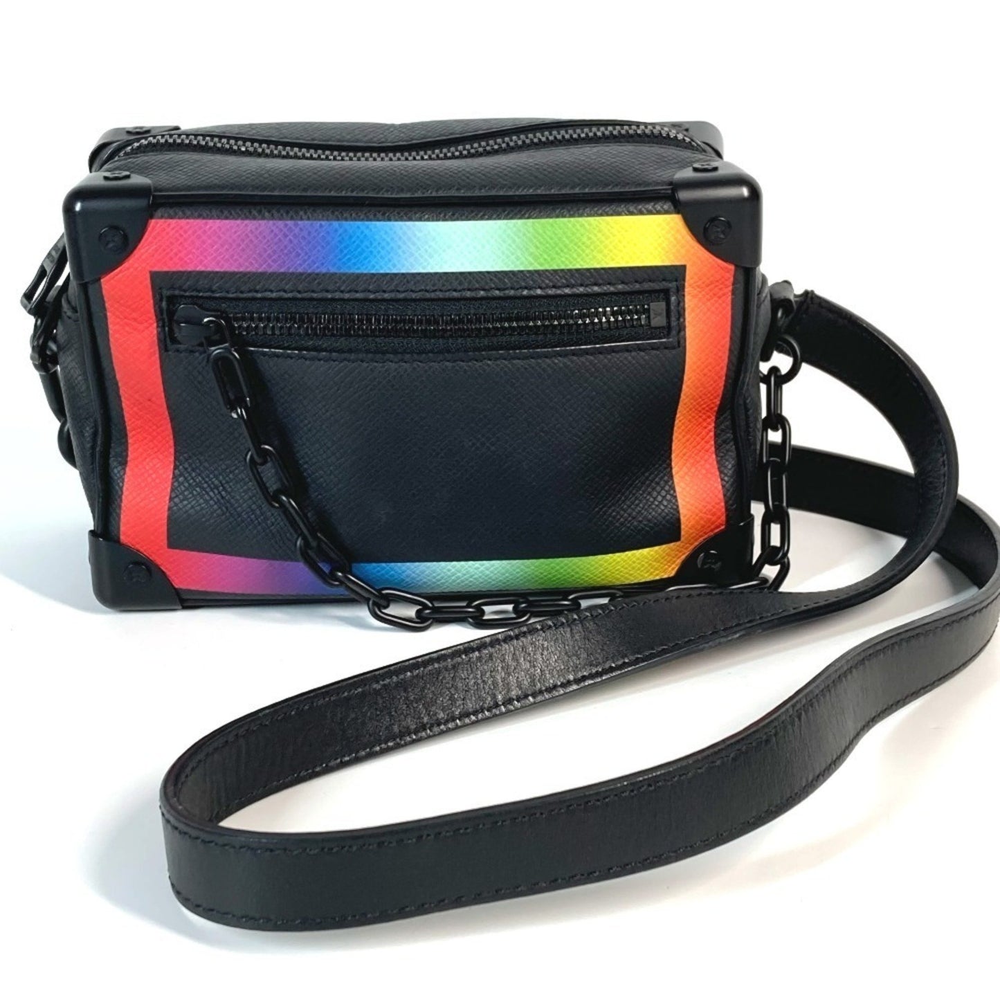Louis Vuitton M30351 Taiga Rainbow Mini Soft Trunk Pochette Shoulder Bag In Leather