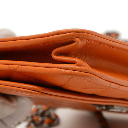 Chanel Boy Chain Wallet Long Lambskin Orange
