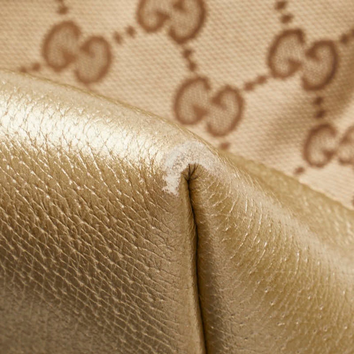 Gucci Gg Canvas Brie Handbag/Shoulder Bag 2Way 353120 Beige Gold Leather