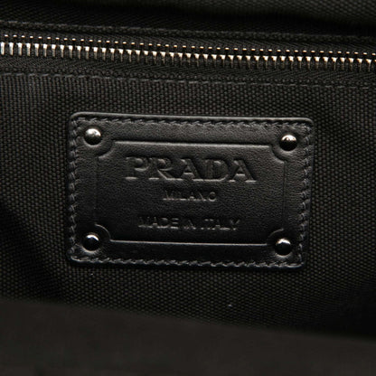 Prada Canapa Handbag/Shoulder Bag 2Way 1Bg350 Black Brown Cotton Wood