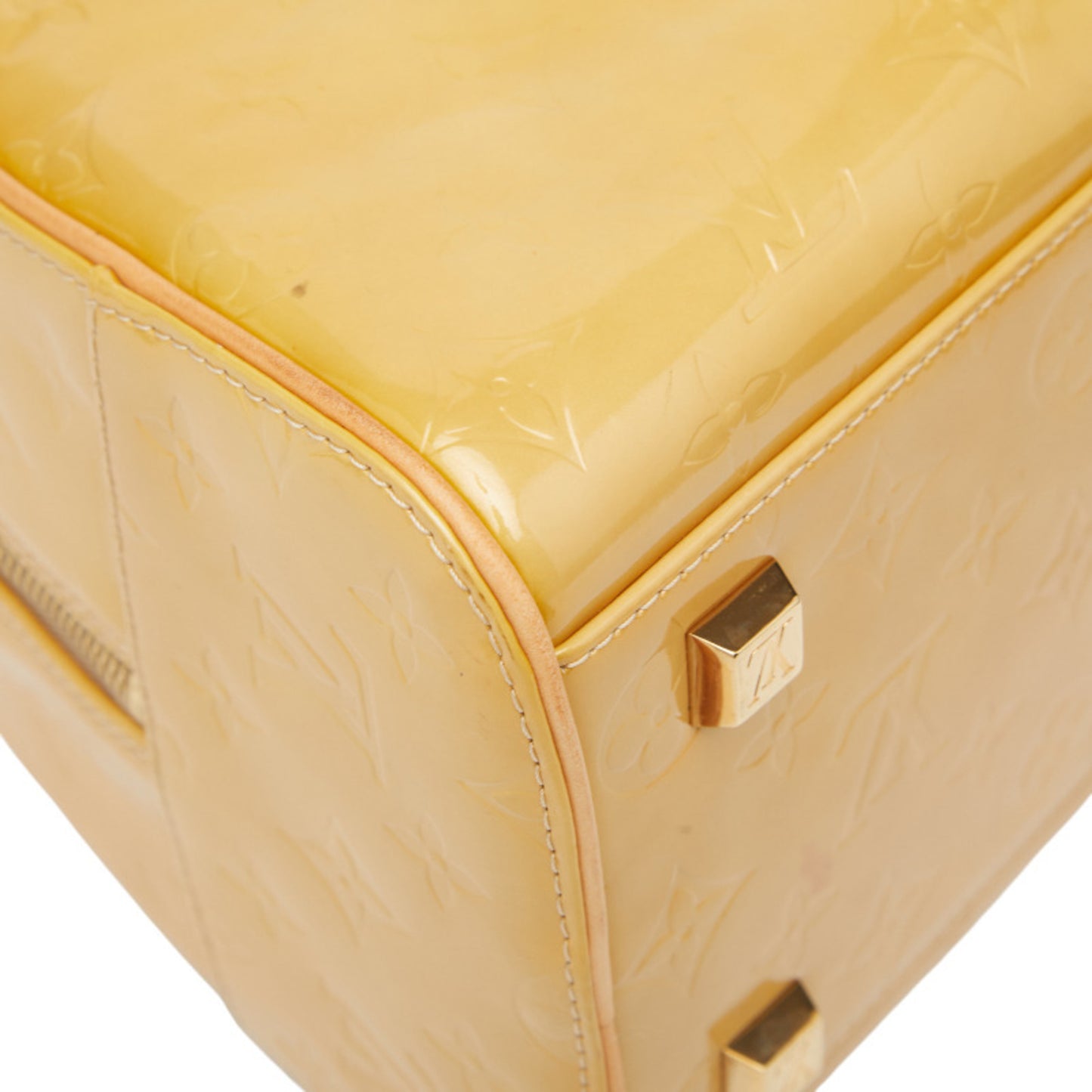 Louis Vuitton Monogram Vernis Tompkin Square Boston Bag/Handbag M91149 In Beige