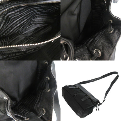 Prada Bag Bt0582 Shoulder Leather Nylon Nero 1191Prada
