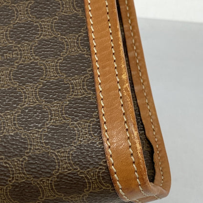 Celine Clutch Bag In Brown Macadam