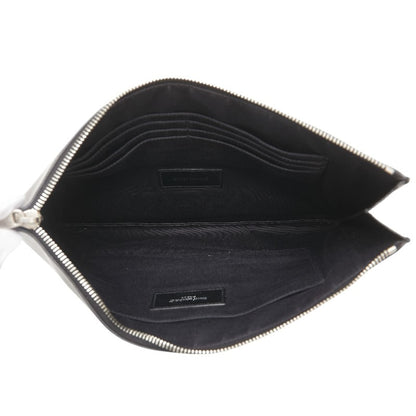 Saint Laurent Logo Print Studded Ipad Tablet Case Clutch Bag In Black