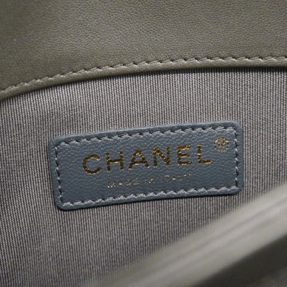 Chanel Shoulder Bag W Chain Leather Black Gold