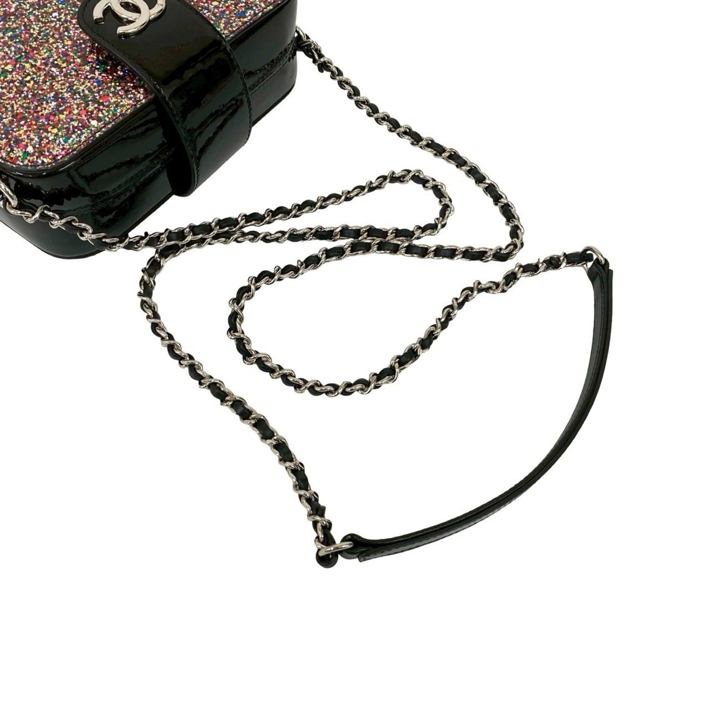 Unused Chanel Coco Patent Leather Enamel Lam Chain Mini Shoulder Bag
