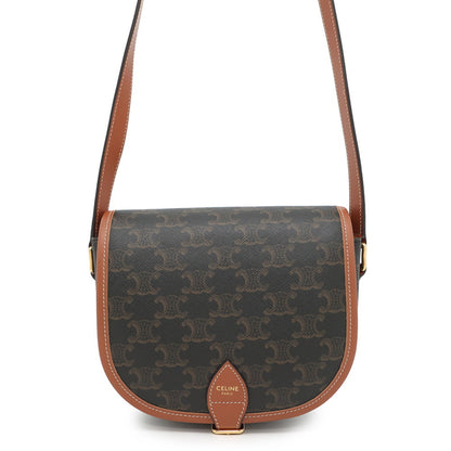 Celine Shoulder Bag Triomphe Falco Medium 191502 Celine Brown