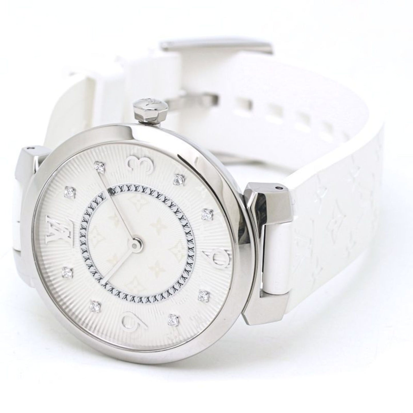 Louis Vuitton Tambour Mm 8P Diamond Q13Mjz