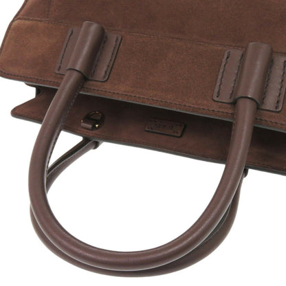 Tod'S Double T Suede Leather Brown Handbag Shoulder Bag 1307Tod'S