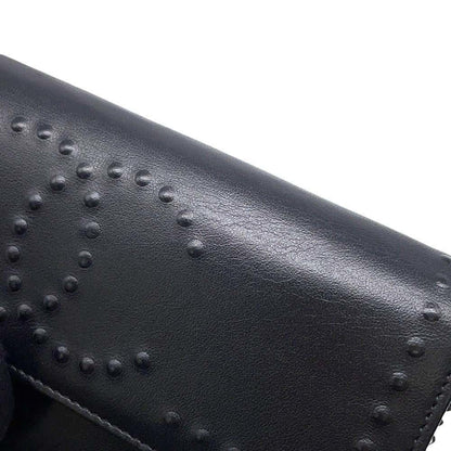 Chanel Chain Wallet Coco Mark Leather Chanel Black