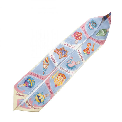 Hermes Herms Twilly Funny Ice Cream Silk Scarf