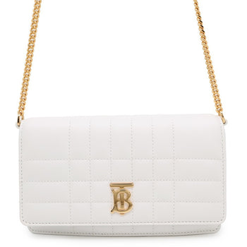 Burberry Chain Shoulder Bag Rolla Clutch Leather 8066176 Burberry White