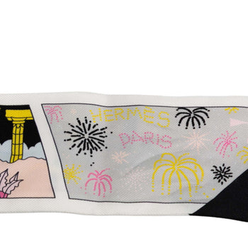 Hermes Herms Twilly Factory Suite Scarf/Muffler In White