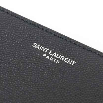 Saint Laurent Paris Bill Clip Wallet In Grained Leather