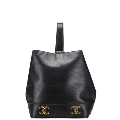 Chanel Triple Coco Mark One-Shoulder Bag In Black Lambskin