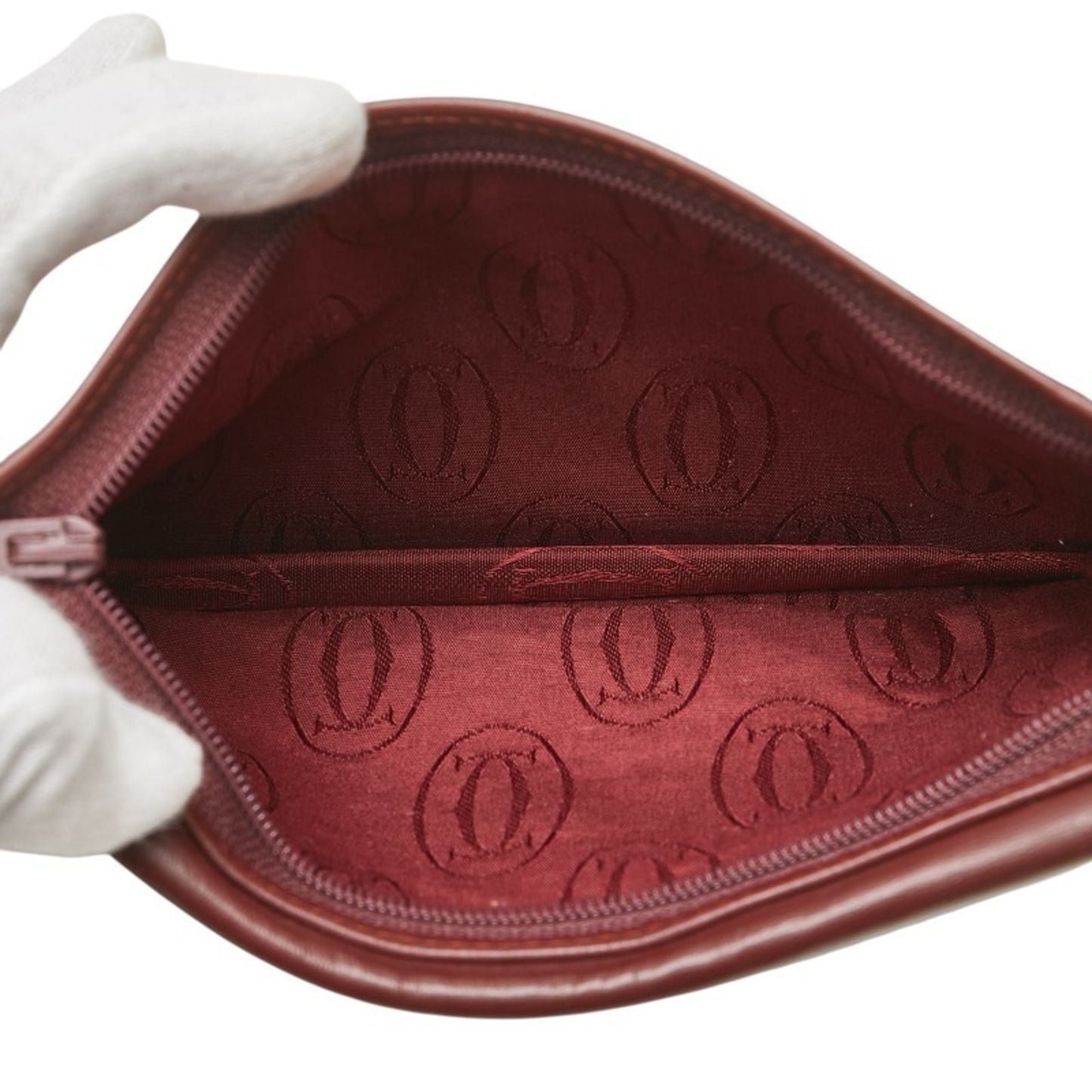 Cartier Must Line Long Wallet Wine Red Bordeaux Leather