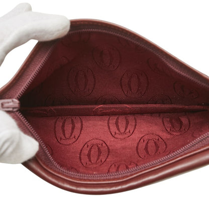 Cartier Must Line Long Wallet Wine Red Bordeaux Leather